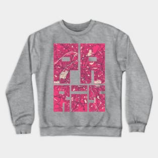 Paris, France - Blossom City Map Typography - Blossom Crewneck Sweatshirt